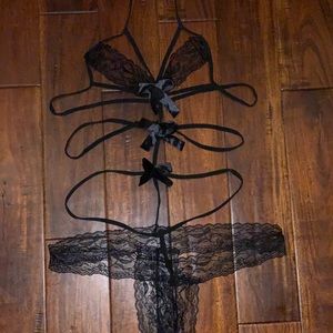 Black Bow Lace Lingerie